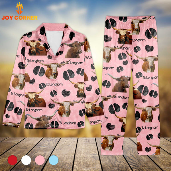 Joycorners Texas Longhorn Pattern 3D Pajamas