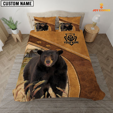 Joy Corners Black Bear Pattern Customized Name 3D Bedding Set