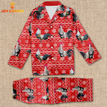 Joycorners Chicken Christmas Pattern 3D Pajamas