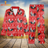 Joycorners Chicken Christmas Pattern 3D Pajamas