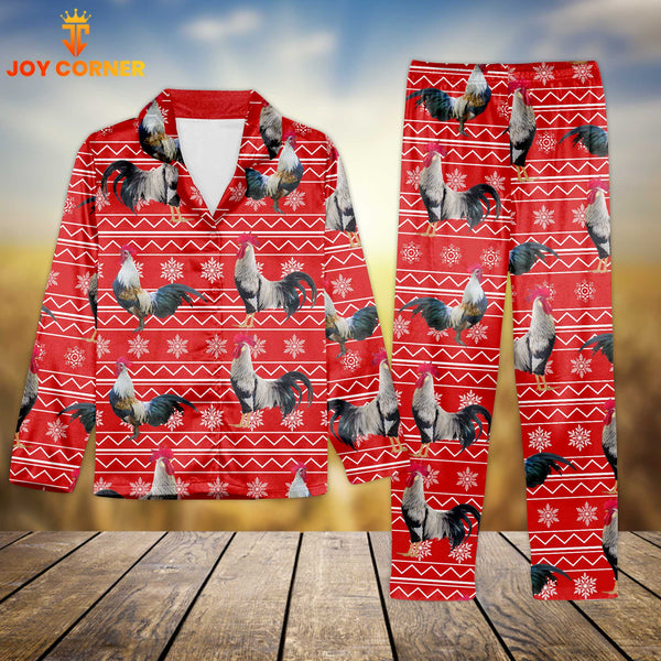 Joycorners Chicken Christmas Pattern 3D Pajamas