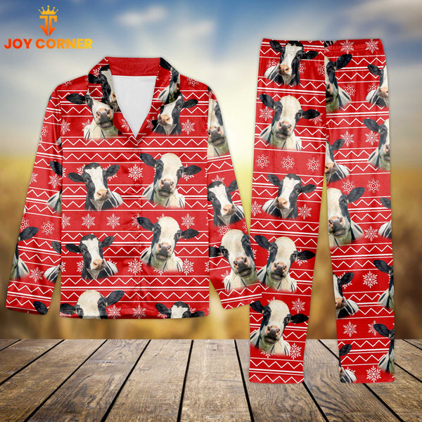 Joycorners Holstein Christmas Pattern 3D Pajamas
