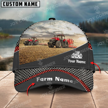 Joycorners IH Tractor Customized Name And Farm Name Metal 3D Classic Cap