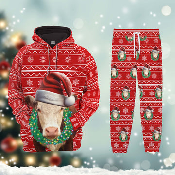 Joycorners Hereford Custom Name Merry Christmas 3D Printed Hoodie