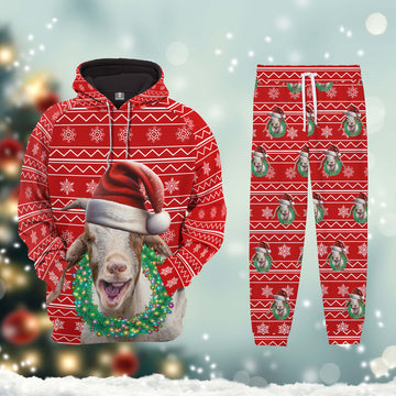 Joycorners Goat Custom Name Merry Christmas 3D Printed Hoodie