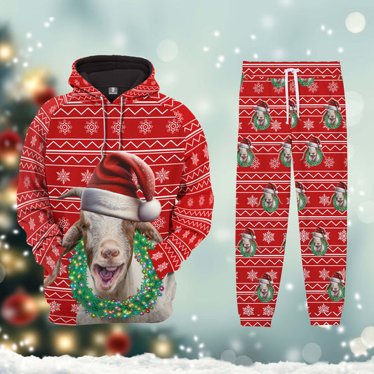 Joycorners Goat Custom Name Merry Christmas 3D Printed Hoodie