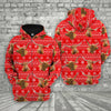 Joycorners Farm Texas Longhorn Christmas Pattern 3D Printed Hoodie