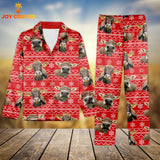 Joycorners Brown Swiss Christmas Pattern 3D Pajamas