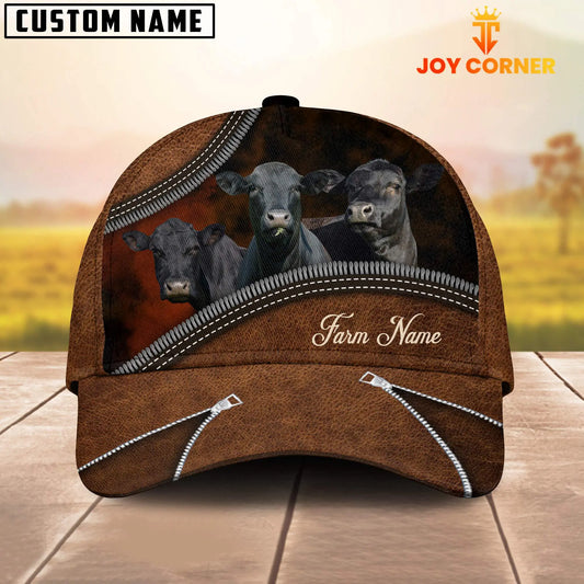 Joycorners Happiness Black Angus Customized Farm Name 3D Classic Cap