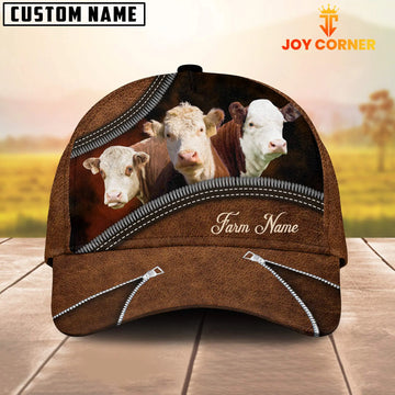 Joycorners Happiness Hereford Customized Farm Name 3D Classic Cap