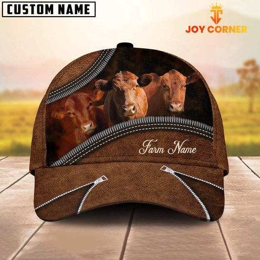 Joycorners Happiness Red Angus Customized Farm Name 3D Classic Cap