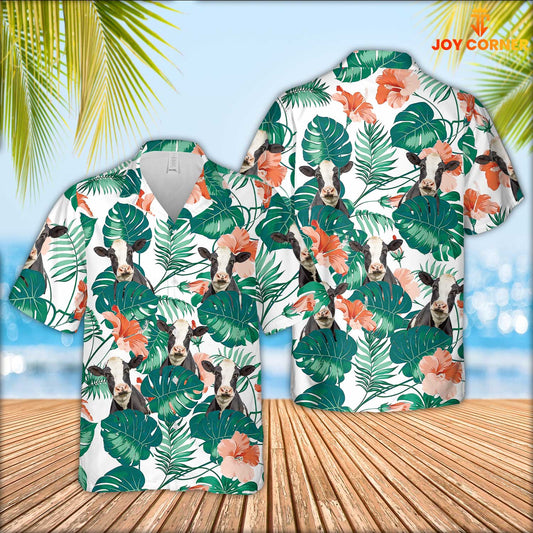 Joy Corners Holstein Pattern 3D Men Hawaiian Shirt