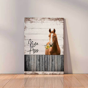 Joycorners Framed Canvas Wall Decor Funny Horse Sunflower Bathroom Farmhouse Bathroom Wall Art For RestroomCanvas Prints, Wall Art
