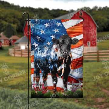 Joycorners Black Angus Cattle US Flag Farming 3D Flag