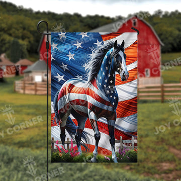Joycorners Horse Cattle US Flag Farming 3D Flag