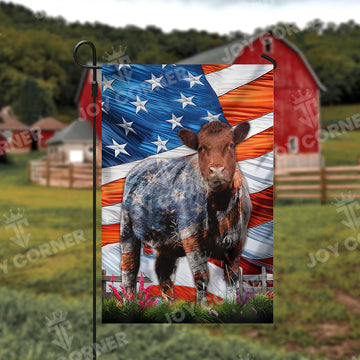 Joycorners Red Angus Cattle US Flag Farming 3D Flag