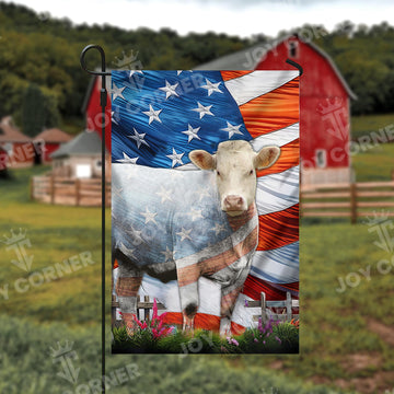 Joycorners Charolais Cattle US Flag Farming 3D Flag