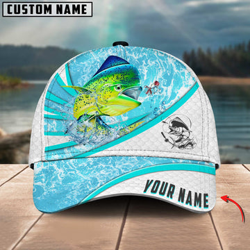 Joycornerss Custom Name Mahi Fishing Water Tornado 3D Classic Cap