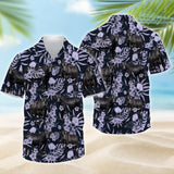 Joy Corners Black Angus Black Skull Pattern 3D Hawaiian Shirt