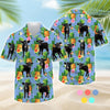 Joy Corners Black Angus Baby Pineapple Sierra Blue Pattern 3D Hawaiian Shirt