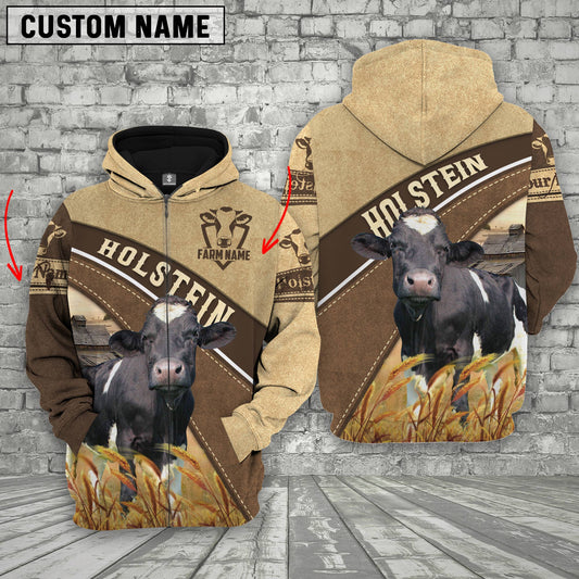 Joycorners Farm Custom Name Holstein Cattle 3D Printed Hoodie