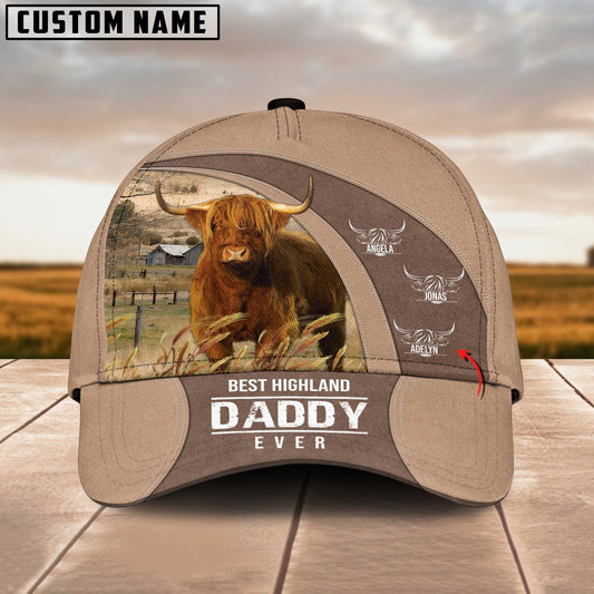 Joycorners Best Highland Dad Customized Name Cap