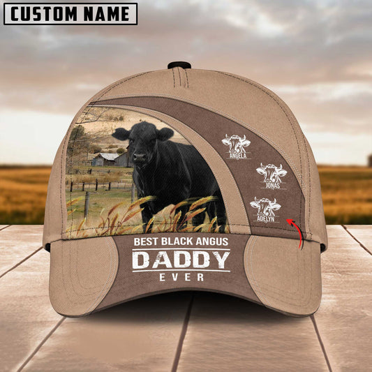 Joycorners Best Black Angus Dad Customized Name Cap