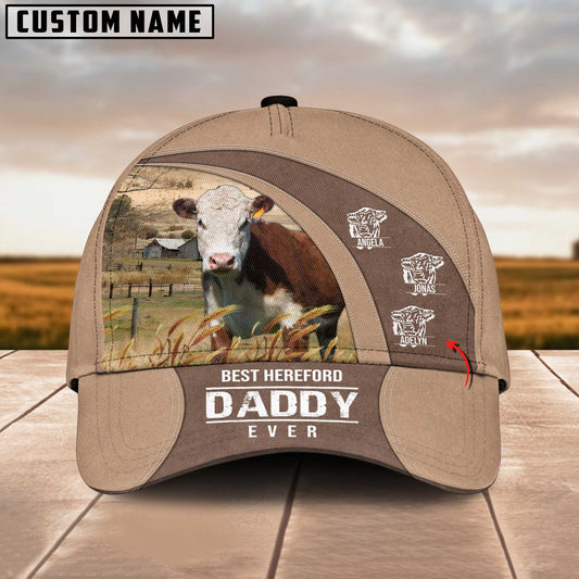 Joycorners Best Hereford Dad Customized Name Cap