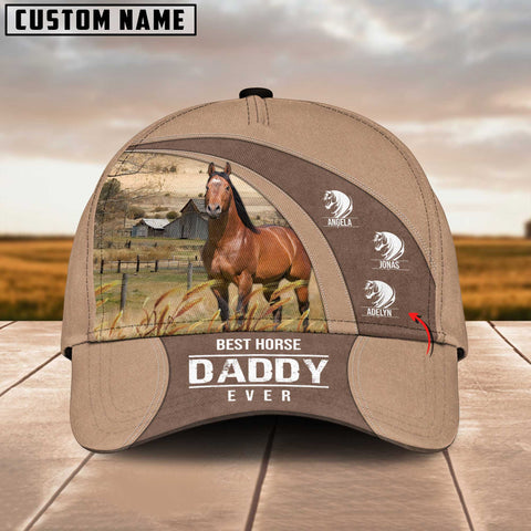 Joycorners Best Horse Dad Customized Name Cap