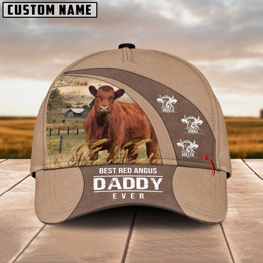 Joycorners Best Red Angus Dad Customized Name Cap