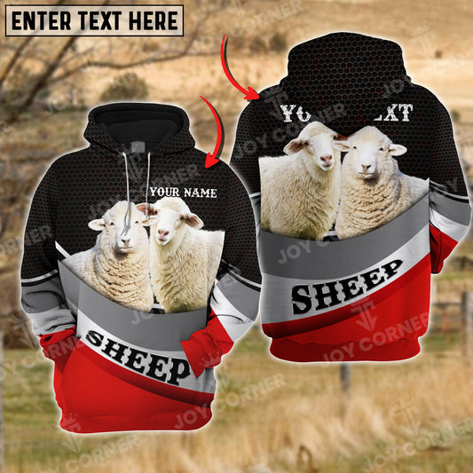 Joycorners Farm Sheep Custom Name And Farm name Metal Pattern 3D Printed Hoodie