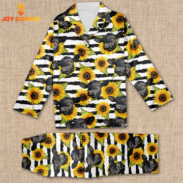 Joycorners Black Angus With Sun Flower Pattern 3D Pajamas