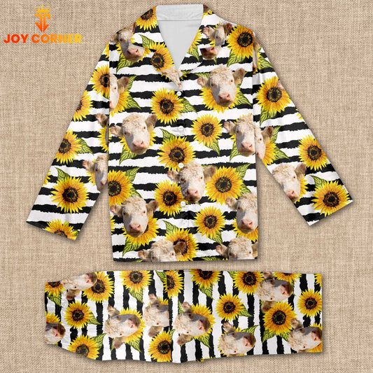 Joycorners Hereford With Sun Flower Pattern 3D Pajamas