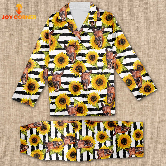 Joycorners Horse With Sun Flower Pattern 3D Pajamas