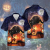 Joycorners Black Cat Halloween All Printed 3D Hawaiian Shirt