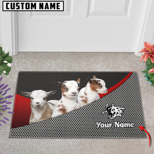 Joycorners Pygmy Goats Metal Pattern Doormat