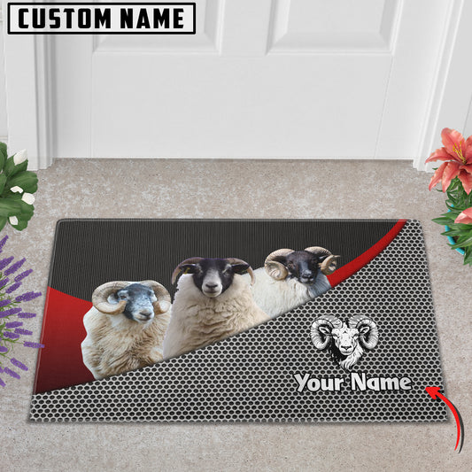 Joycorners Blackface Sheep Metal Pattern Doormat