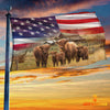 Joycorners Highland Cattle America 3D Button Flag