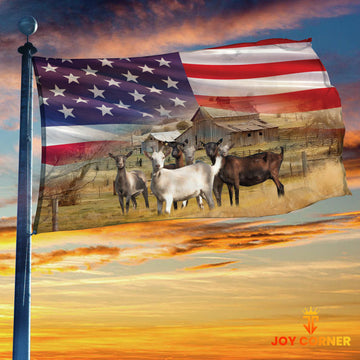 Joycorners Goat America 3D Button Flag