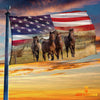 Joycorners Horse America 3D Button Flag