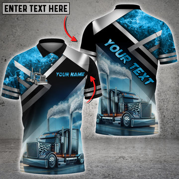 Joycorners Trucking Smoke On Fire Personalized Text 3D Shirt