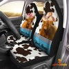 Joycorners Highland Cattle Pattern Customized Name Dairy Cow Car Seat Cover Set