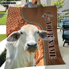 Joycorners Custom Name Brahman Cattle Leather Carving Blanket