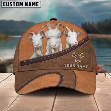 Joycorners Happiness Goat Personalized Name Brown 3D Classic Cap