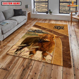 Joycorners Personalized Highland Cattle In Field Farmhouse Rug
