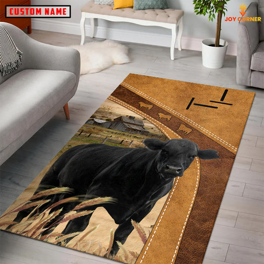 Joycorners Personalized Black Angus In Field Farmhouse Rug For  Teresa