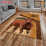 Joycorners Personalized Red Angus In Field Farmhouse Rug