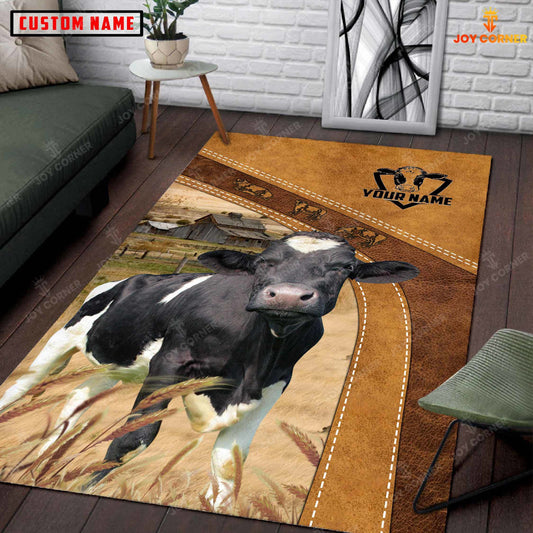 Joycorners Personalized Holstein In Field Farmhouse Rug