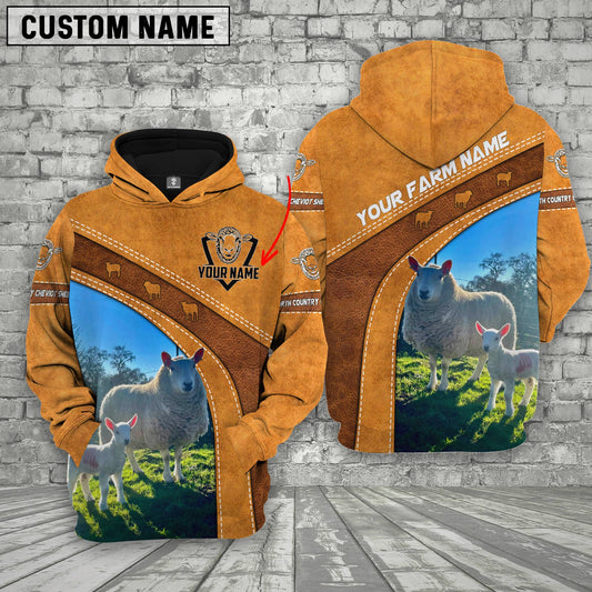 Joycorners Personalized Name Farm North Country Cheviot Sheep Cattle Hoodie