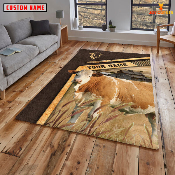 Joycorners Personalized Name Simmental On The Meadow Rug